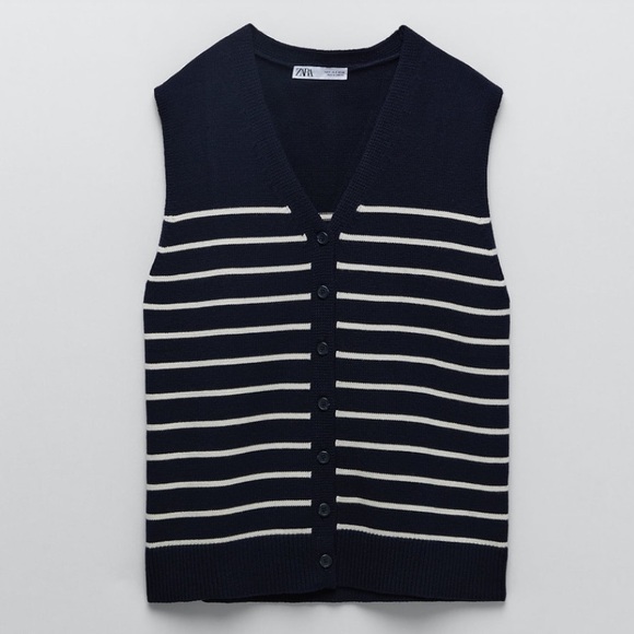 zara striped sweater vest